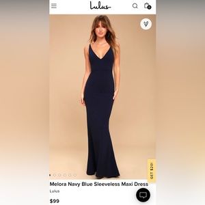 Navy Blue Sleeveless Maxi Dress